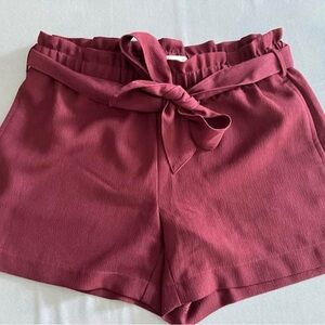 LOFT Size XS Maroon Tie Shorts